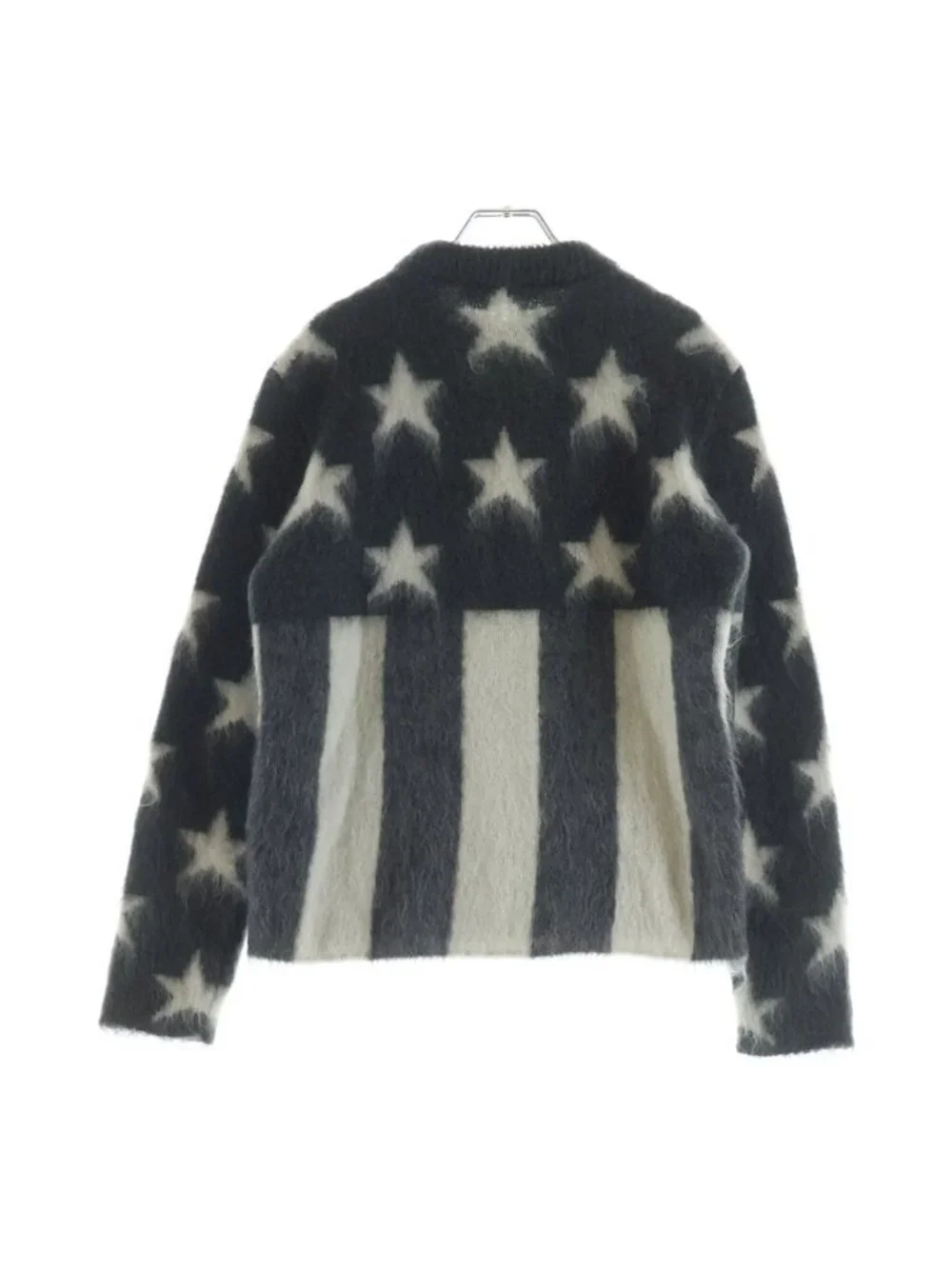 Louis Vuitton Usa Flag Mohair Jacquard Knit Sweater White Gray
